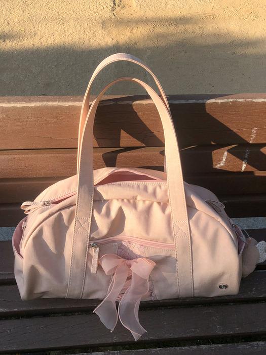 Daily ribbon gym bag_nude pink