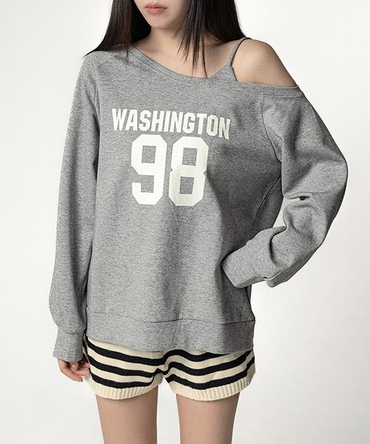 [MADE] 베픗 넘버 레터링 오프숄더 긴팔 맨투맨 NUMBER LETTERING OFF-SHOULDER SWEATSHIRT