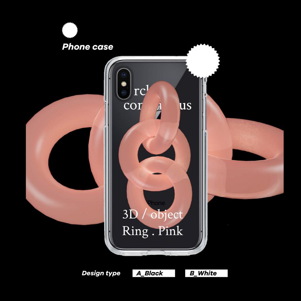Ring . Pink 투명 젤 하드 폰케이스