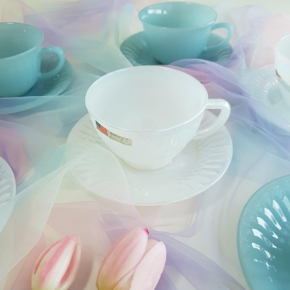 [빈티지] 페더럴 문글로우 컵앤소서 소소한식탁