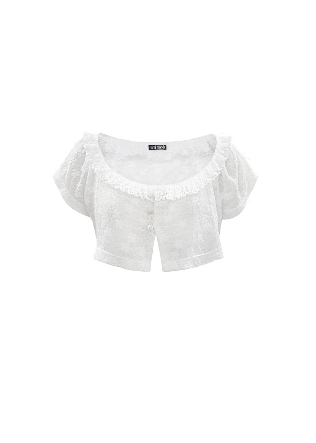 Lace bolero cardigan(White)