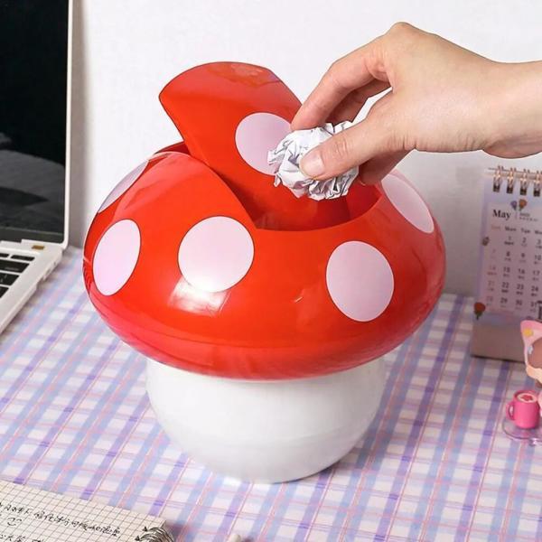 버섯 미니 욕실 탁상, 커피 테이블 G3H9 용 뚜껑이 있는 조리대 쓰레기통
