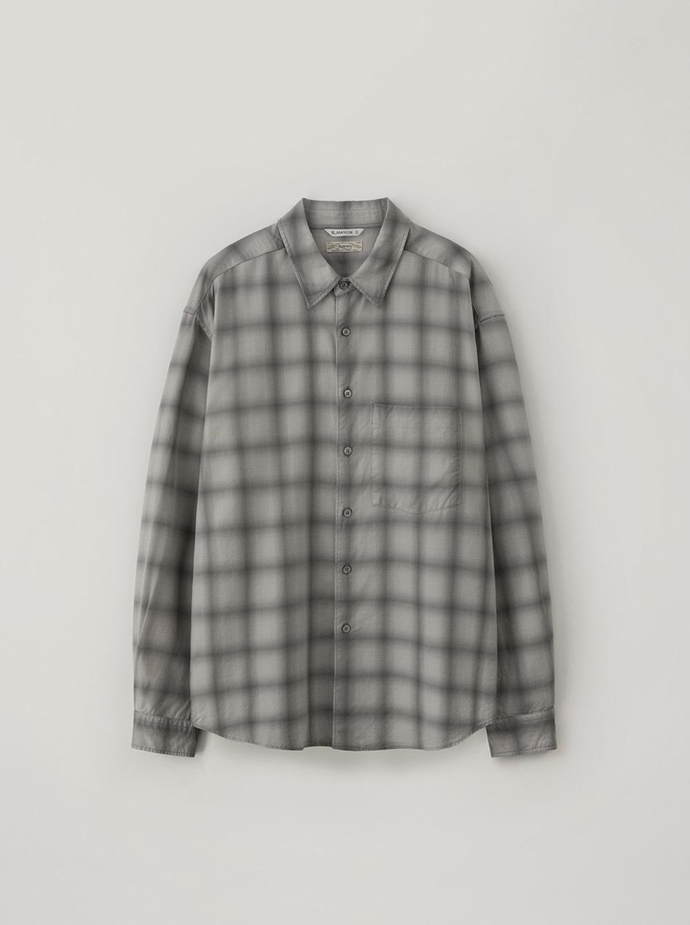 CHECKED SHIRT_HAZE GRAY