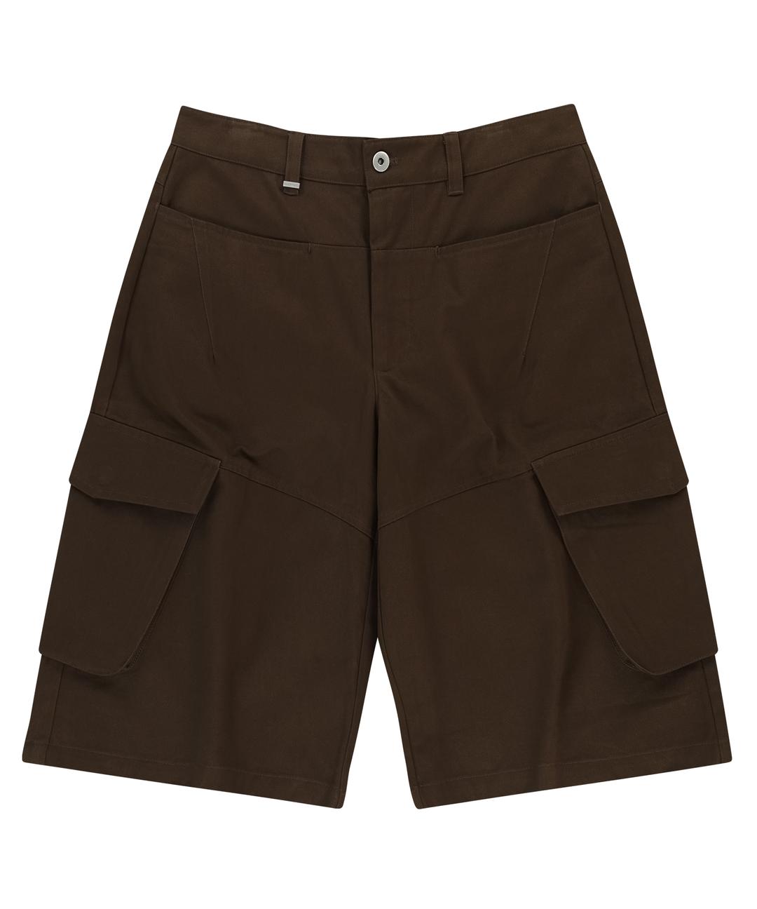 OUT POCKET BERMUDA CARGO COTTON SHORTS [BROWN]