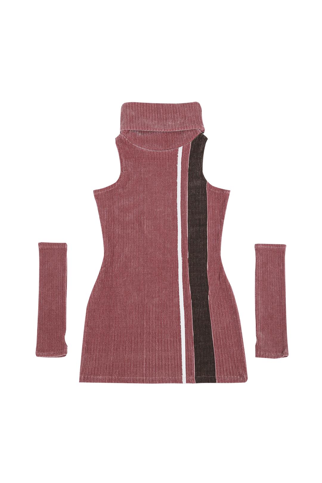 HOLIDAY TURTLENECK DRESS #PINK BROWN - 달링유어배드