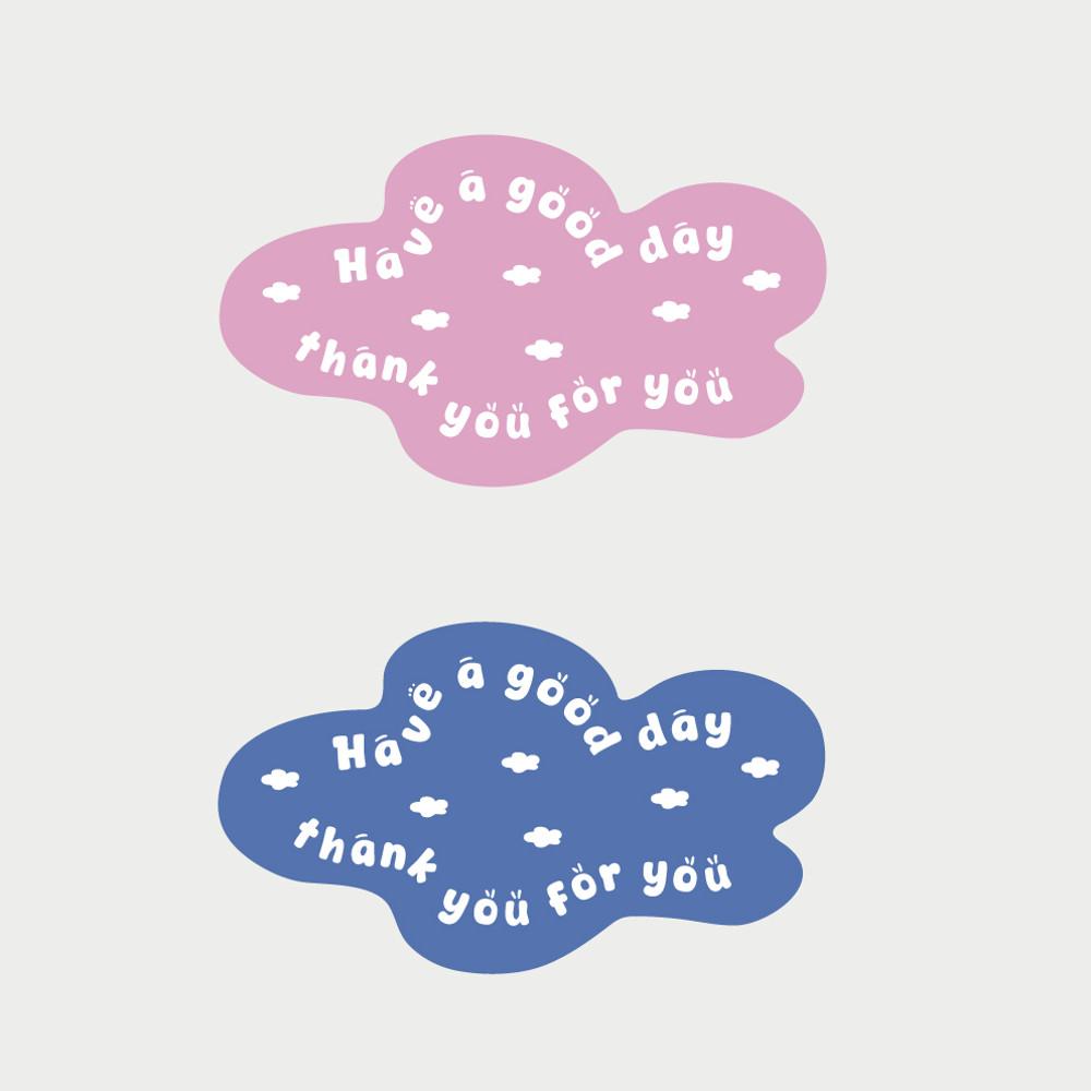 몽글 구름 스티커 제작 1천장 아동복 펫샵 애견 쇼핑몰 포장