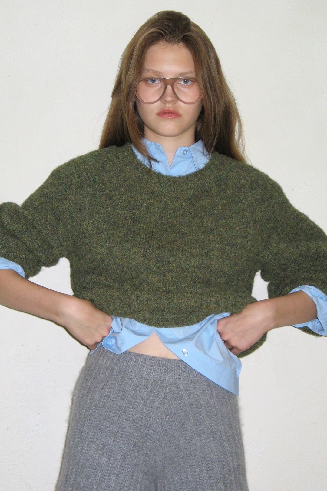 MIXED PULLOVER KNIT (GREEN)