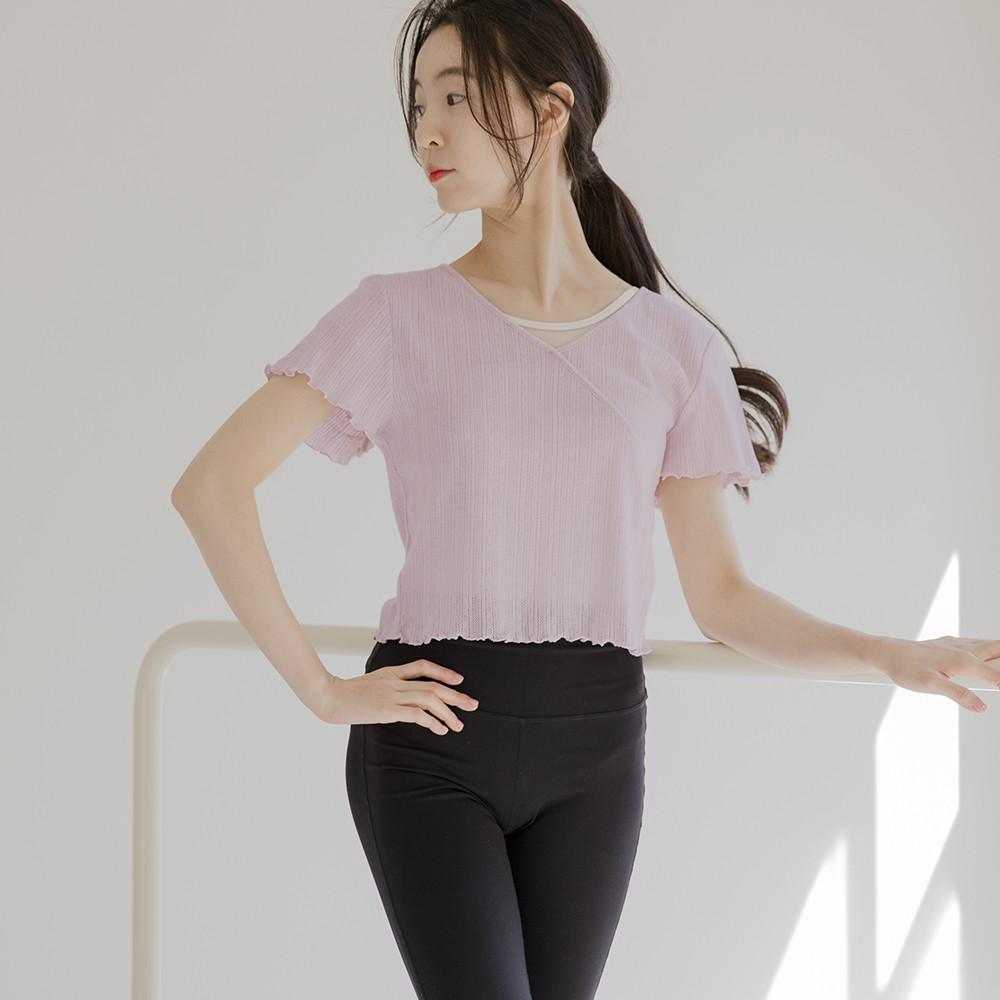 Bebe 반팔 크롭탑 2color 발레 티셔츠 워머 필라테스 요가 탑