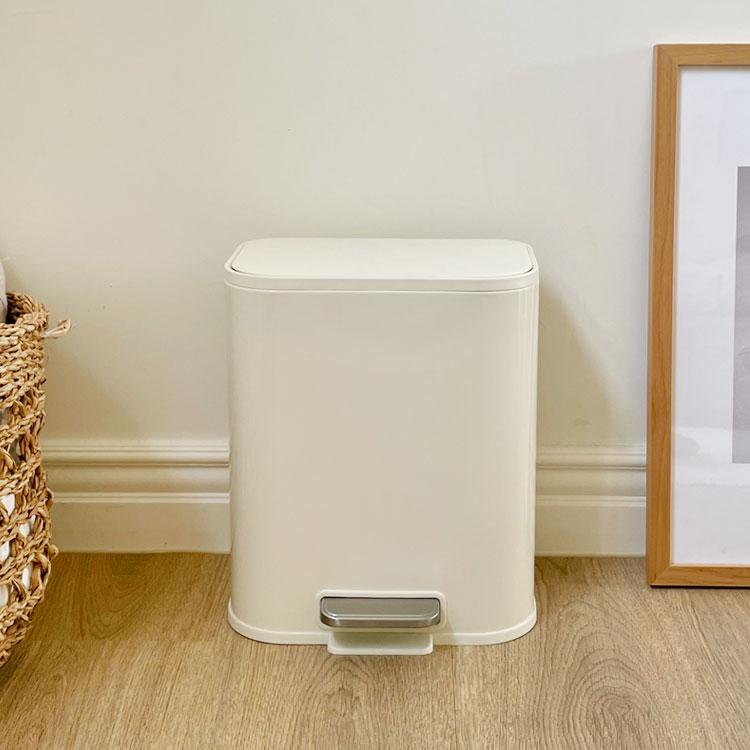 무소음 인테리어 슬림 직사각 페달 휴지통