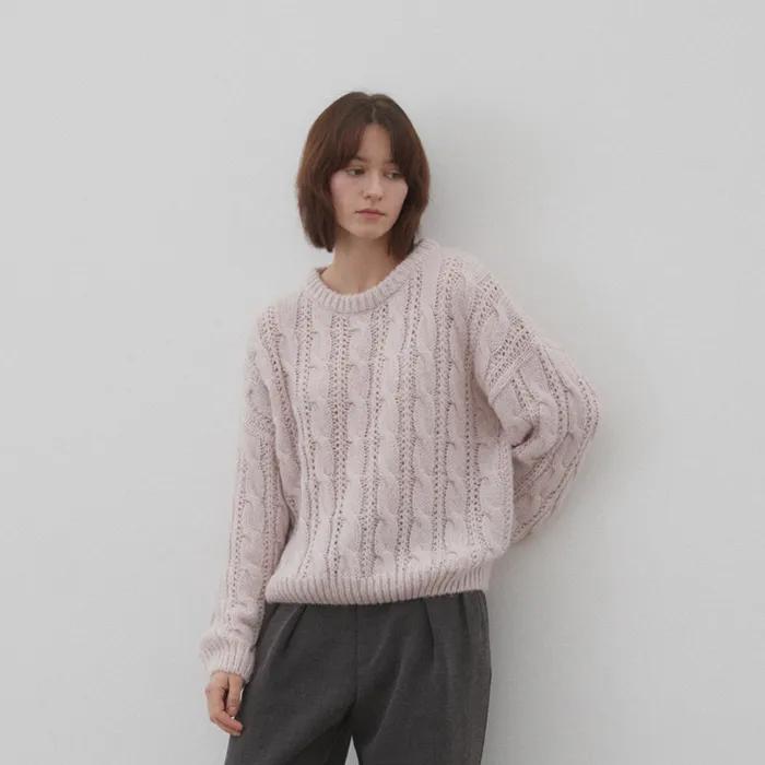 Cream Bread Knit - Pink
