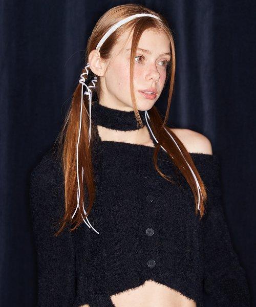 NM OFFSHOULDER KNIT(BLACK)