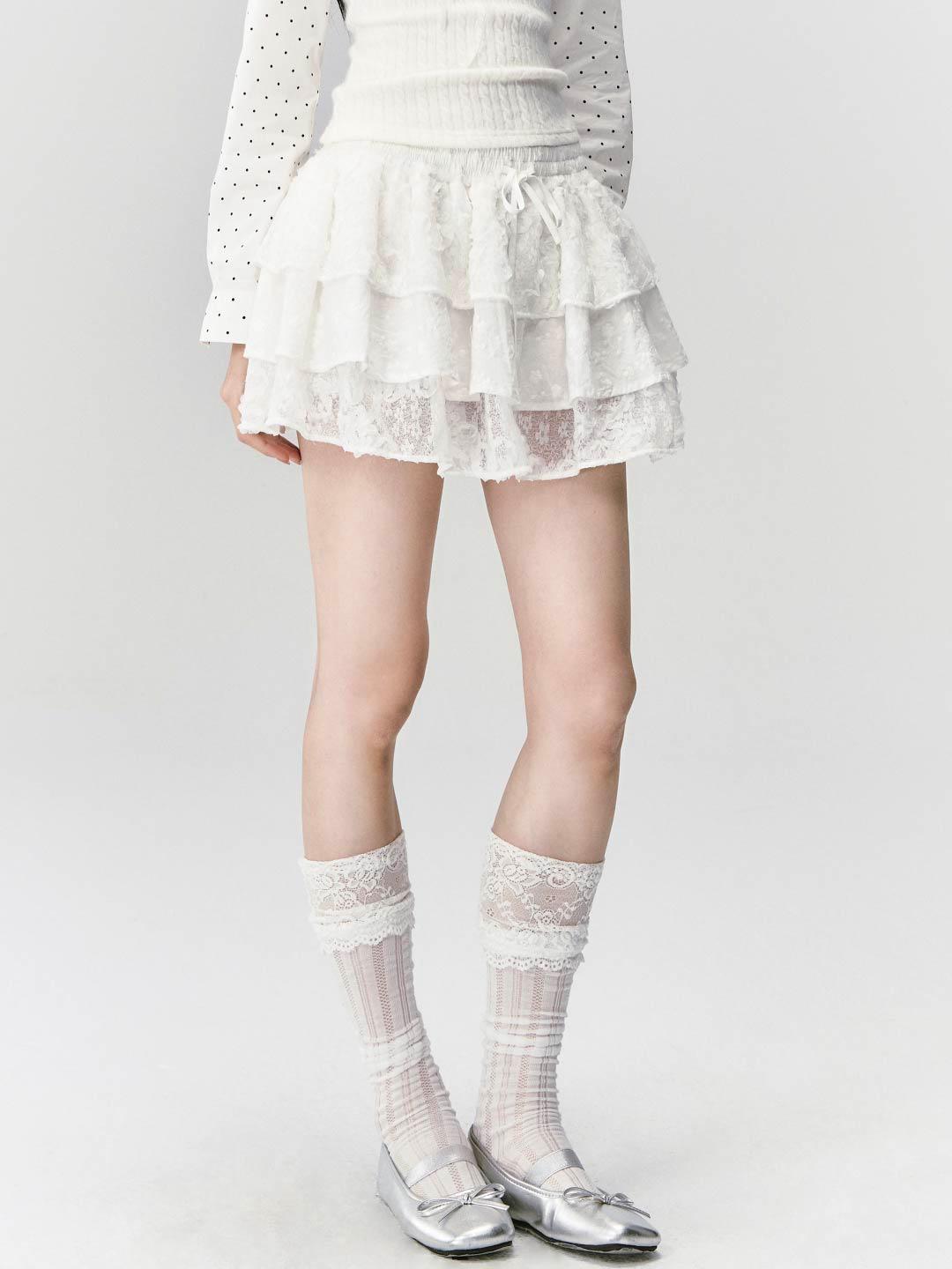 [FRAGILE HEART] Lace Frill Layer Skirt