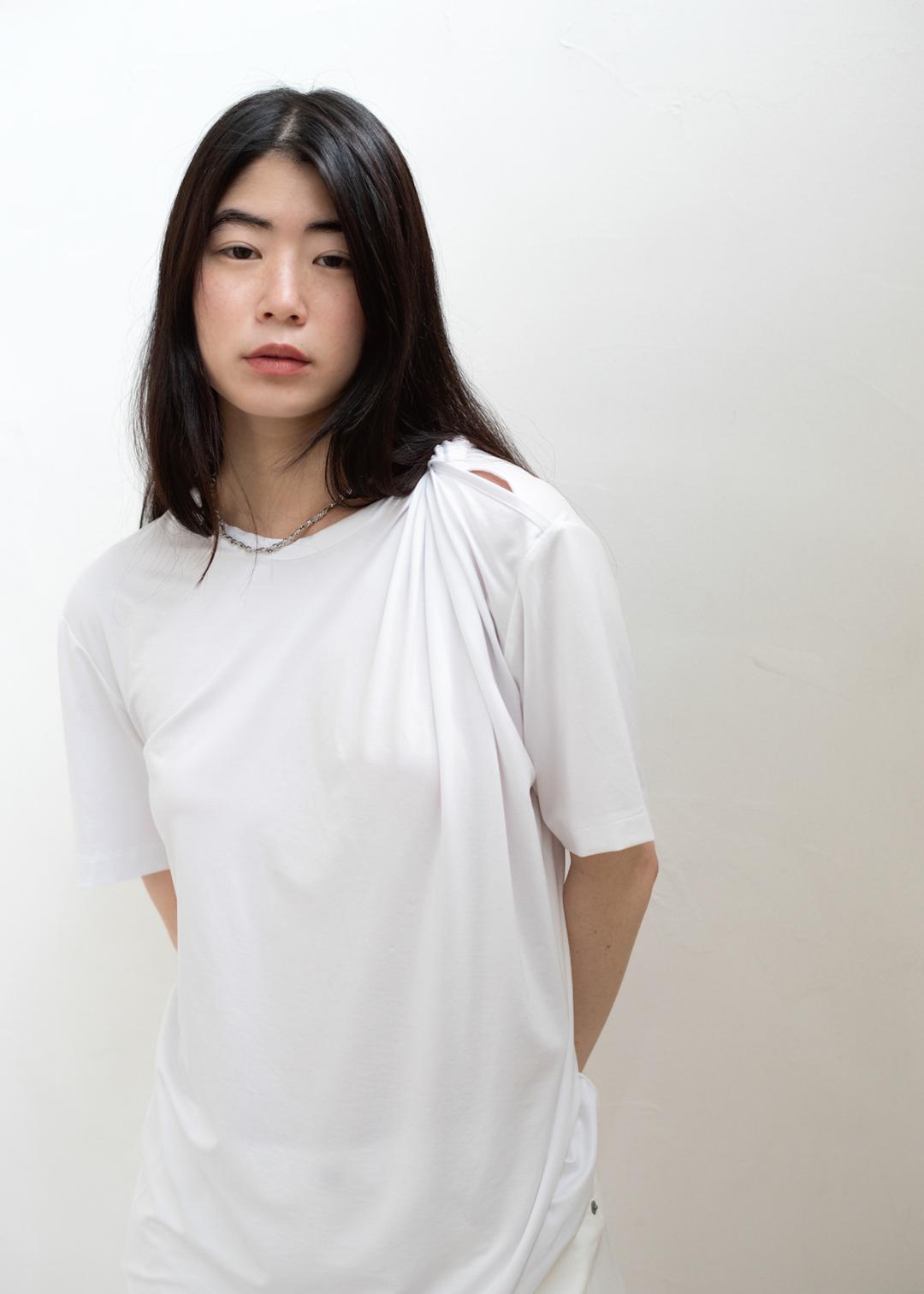 Twist Drape Top in white