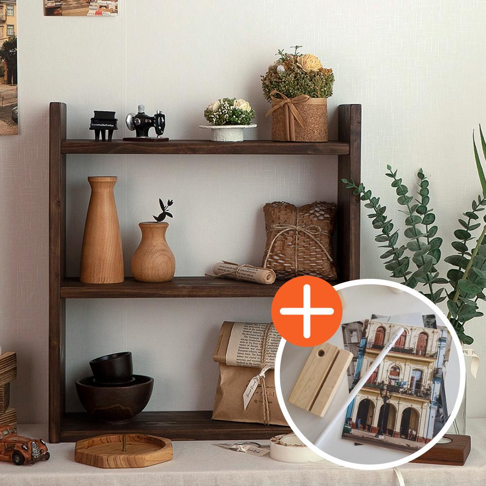 주방 식탁선반 원목 홈카페 미니 식탁 우드 앤틱 3단 선반 C400 120