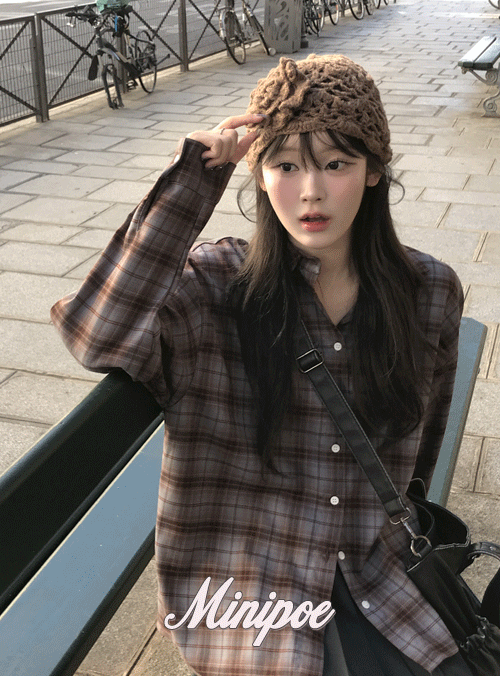 미니포에 [얼리어텀🤎][MADE] 아르코 체크 셔츠 (1color)