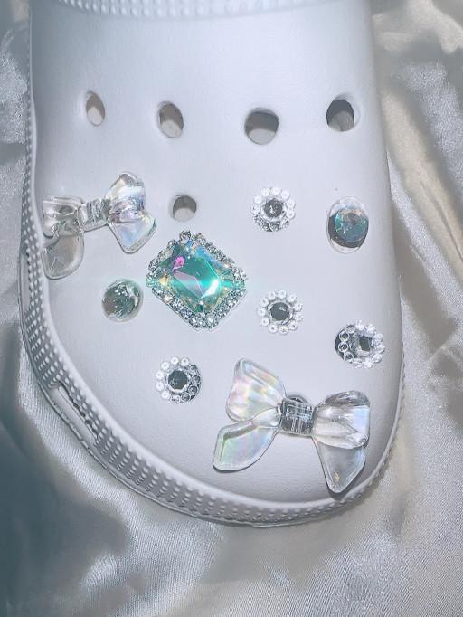 🎀✨투명 오로라 리본 지비츠 세트 8pcs🎀✨