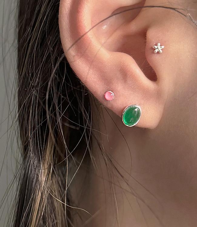 [925 silver] 타원 원석 귀걸이_ER736