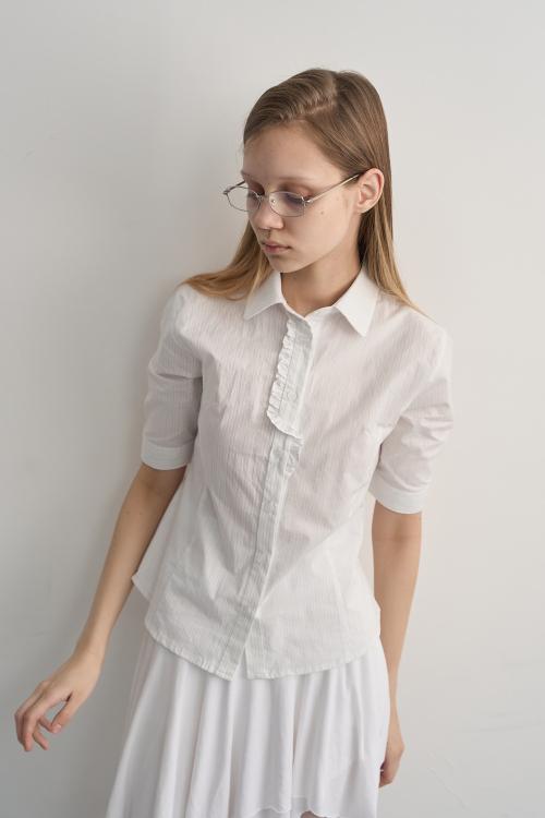 STRIPE FRILL SHIRT