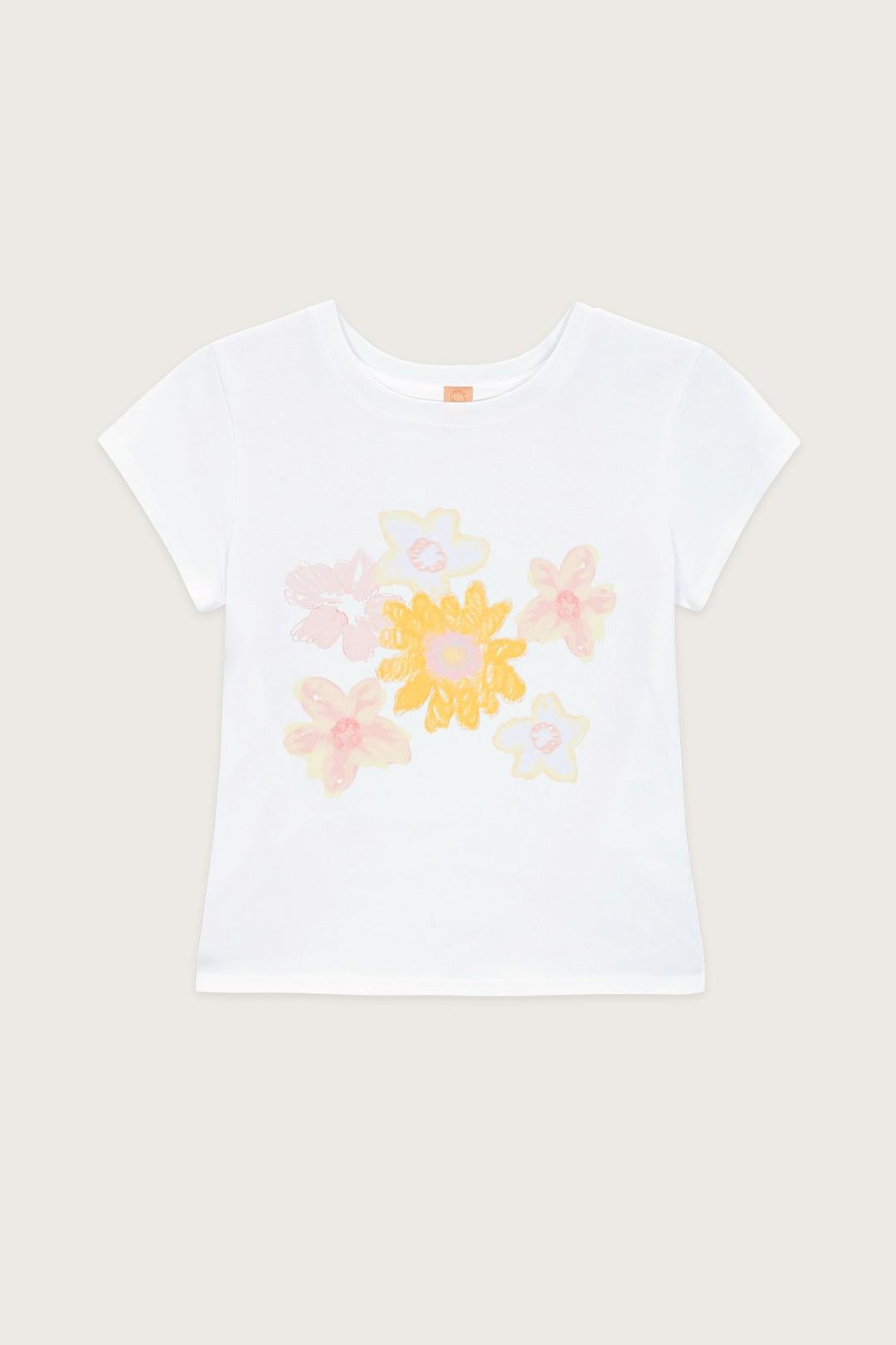 FLOWER CAP SLEEVE T-SHIRT (YELLOW)