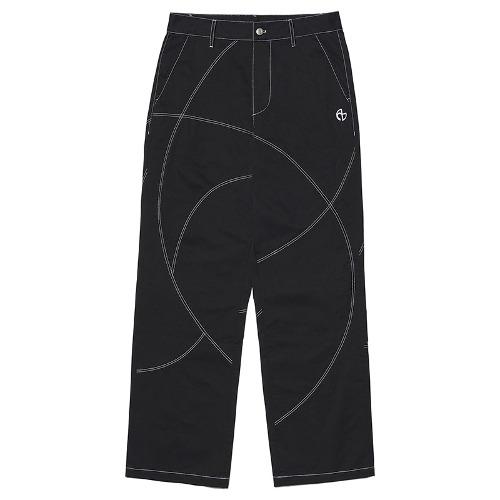 STITCHED WORK PANTS - BLACK
