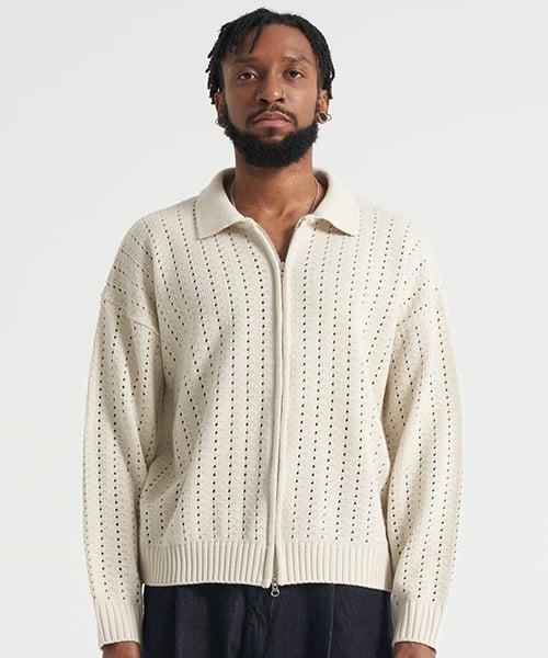 펀칭카라니트집업 크림