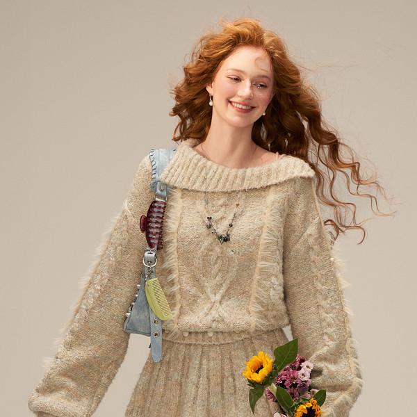 Oat Beige Knit Dress