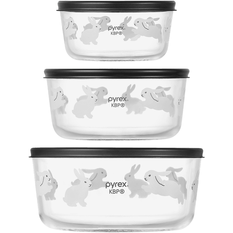 KBP X Pyrex Bouncing Bunnies Round Glass Storage 바운싱 버니즈 원형 저장용기