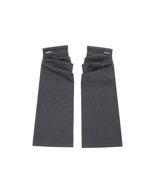 Shirring knit leg warmer CHARCOAL