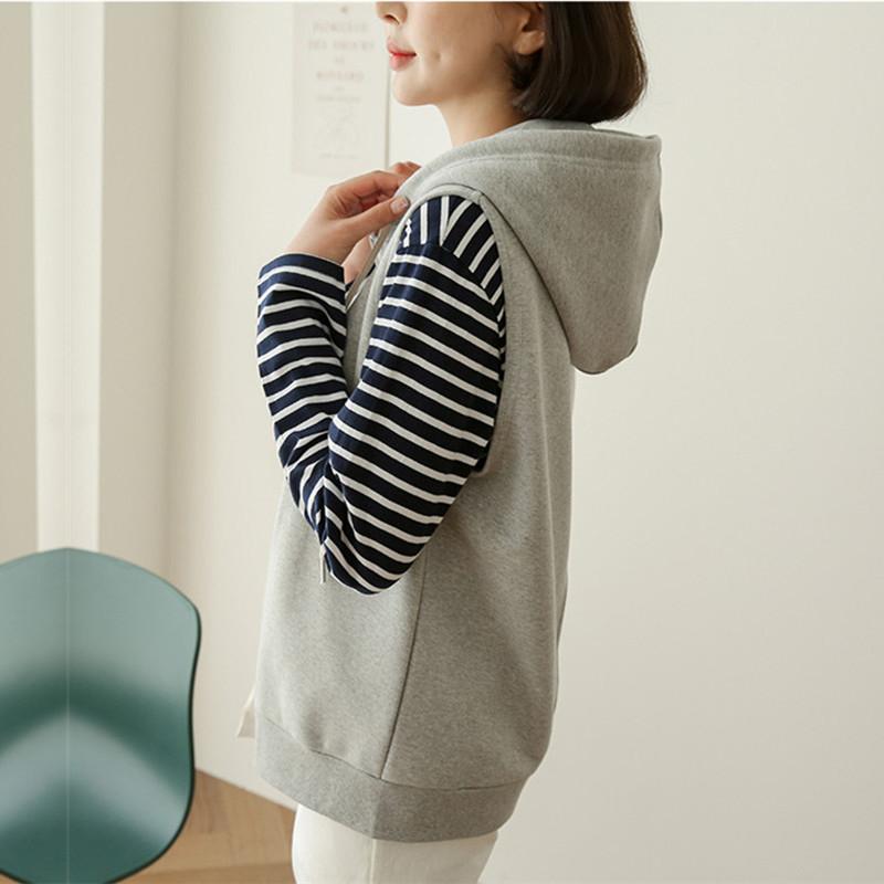 민소매 후드 집업 조끼 VT11689