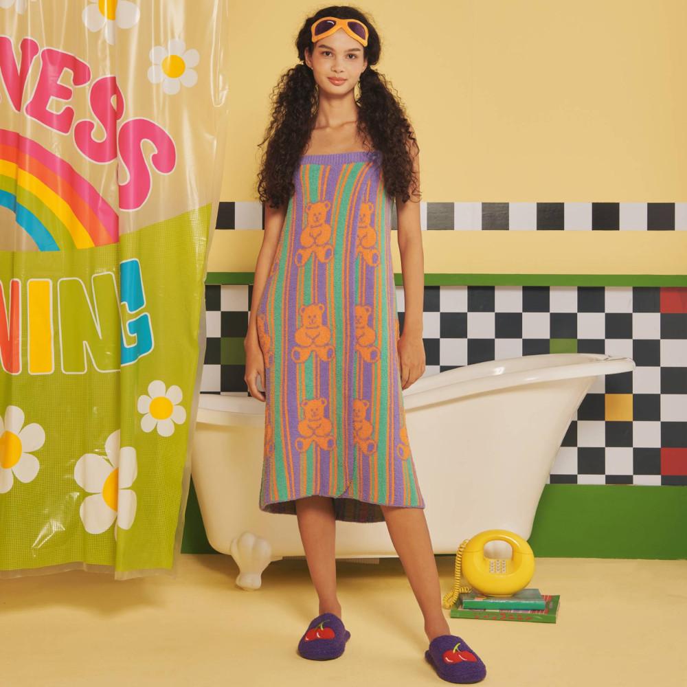 [클럼피 바이 위글위글]배스 랩 타월 골프 샤워 가운 - Teddy Bear