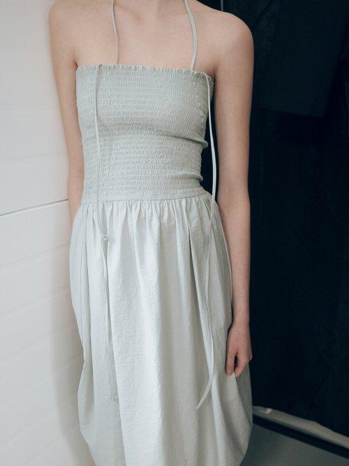 Smoke Shirring Ballon Dress_Mint
