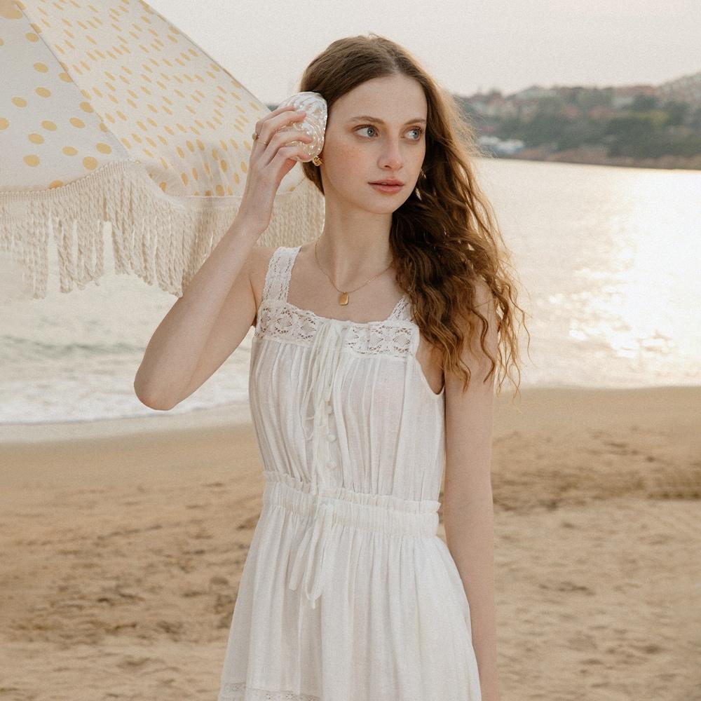 CAMI linen sleeveless dress_white