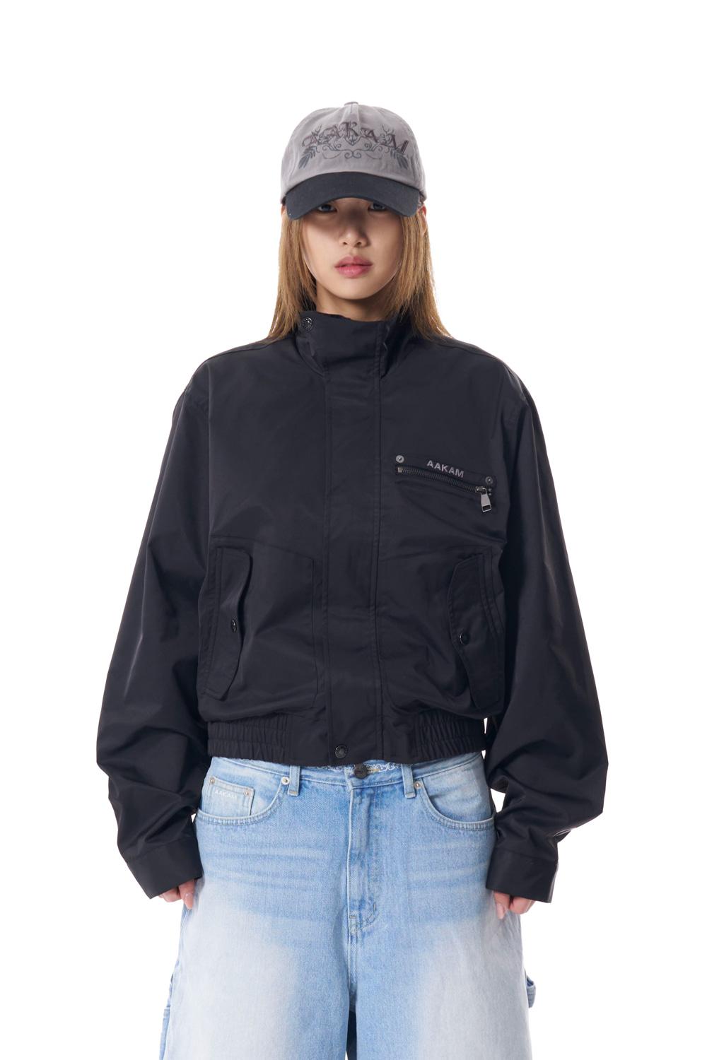 [3.18 예약배송] High-Neck Button Jacket (Black)