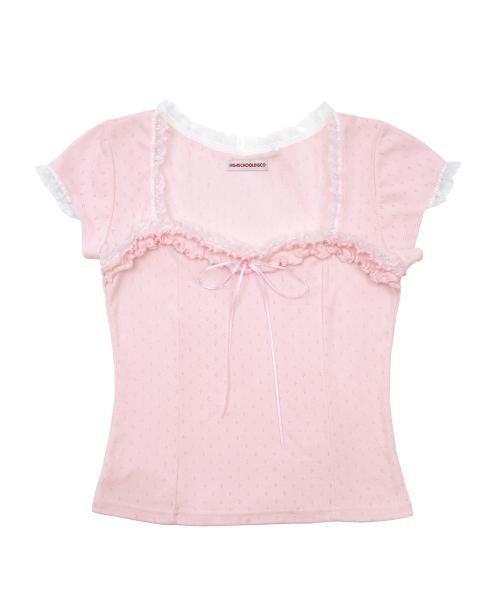 프린세스 프릴 레이스 반팔 티셔츠