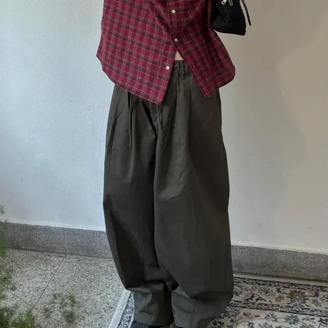 스토퍼 핀턱 와이드 벌룬팬츠