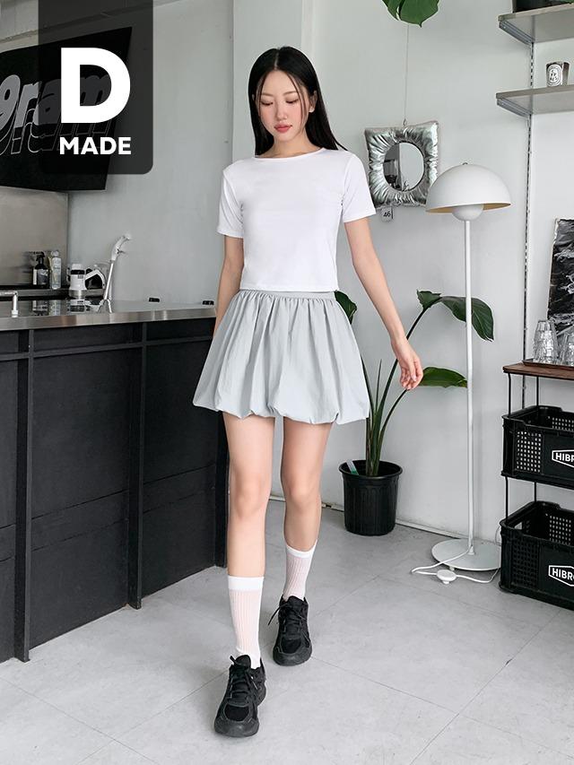 당당걸 [MADE] 빅사이즈 S-4XL 펌킨 나일론 벌룬 뒷밴딩 미니 스커트 속바지 내장 치마