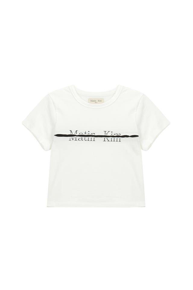 LOGO CUTTED CROP TOP IN WHITE