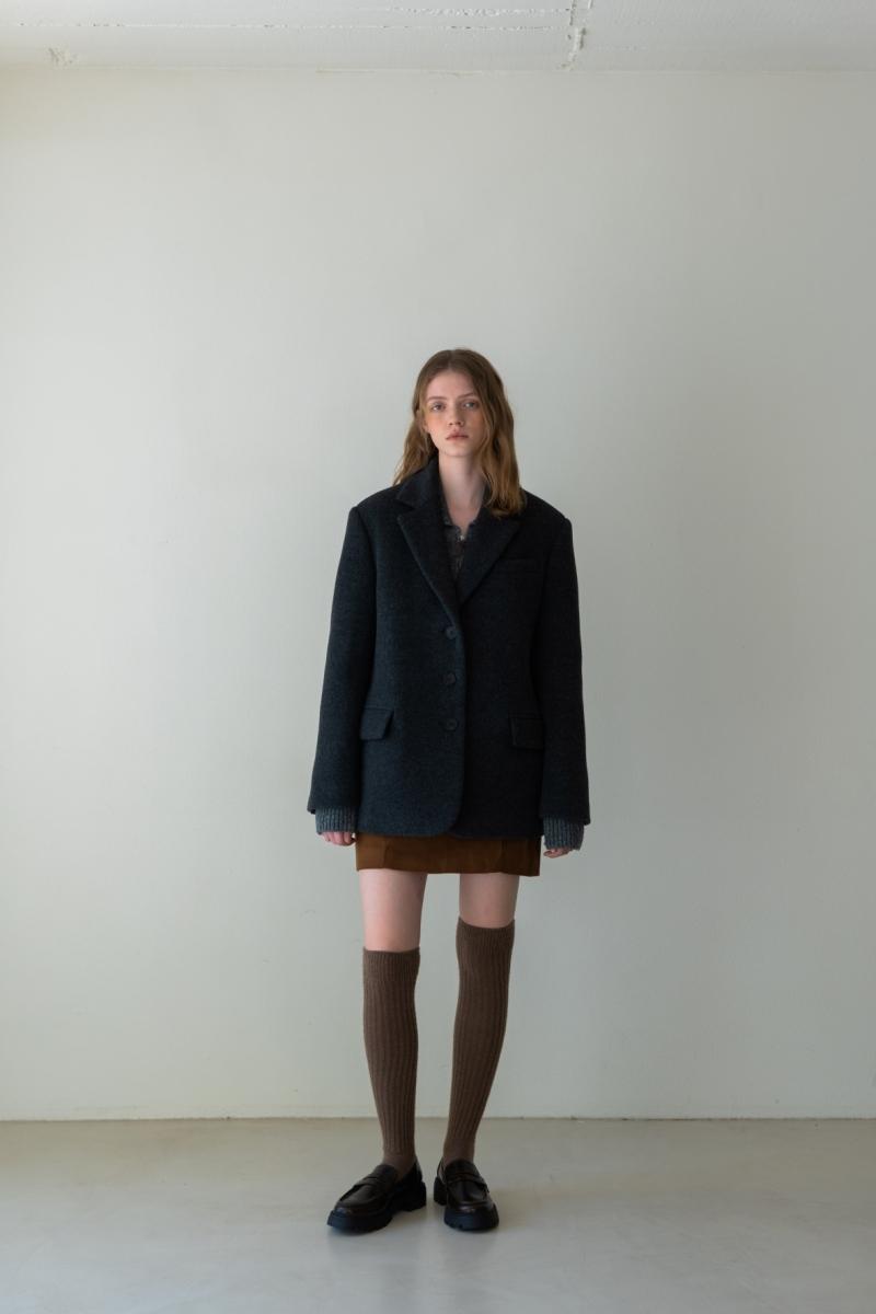 [12/9 예약배송] WOOL CLASSIC HALF COAT CHARCOAL