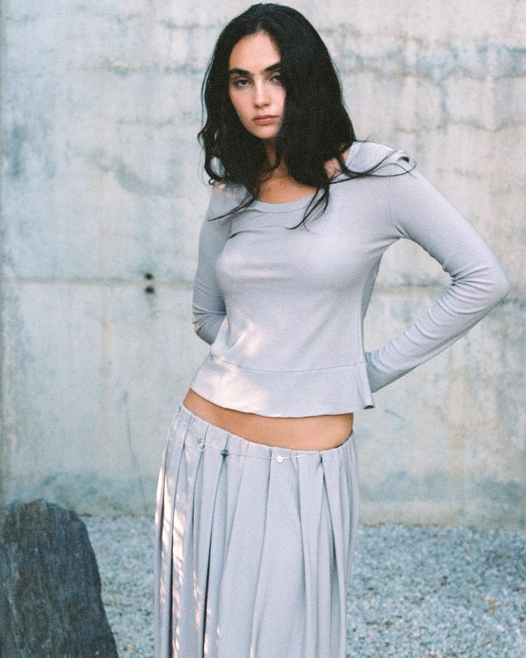 Block Long Sleeves - washed gray