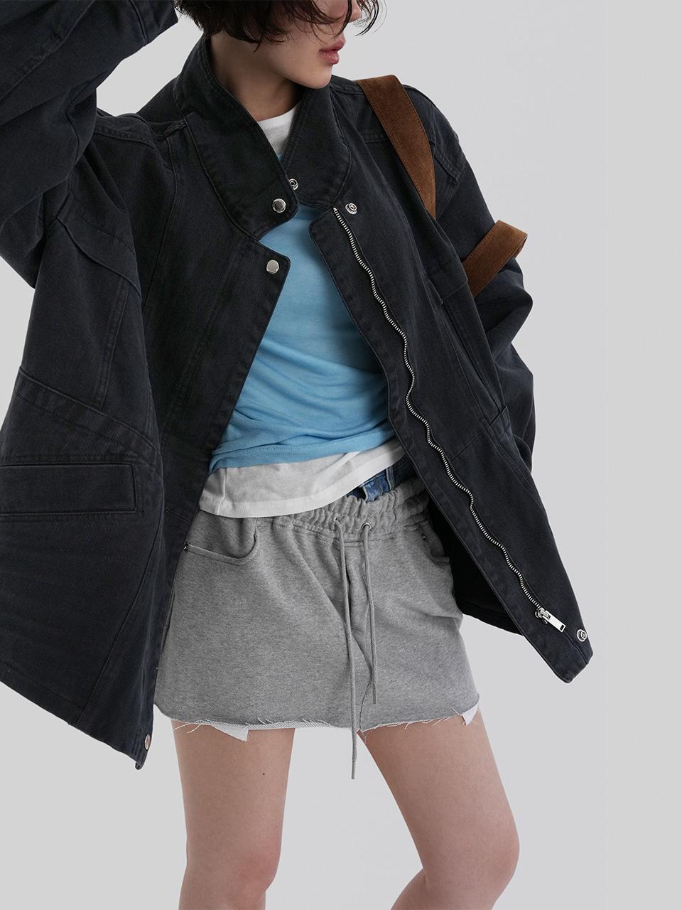 어텀 카치온워크하프자켓