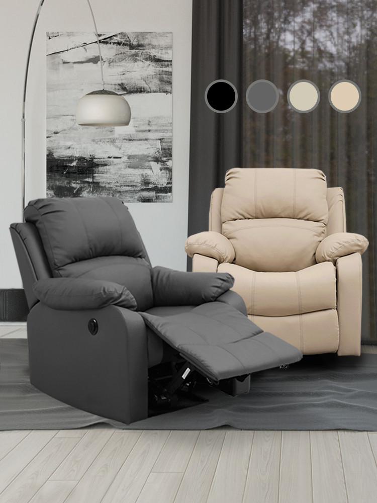 [단독 세일가] 바네스데코 가죽 쇼파 안락의자 디어 1인용 전동 리클라이너 소파 4컬러