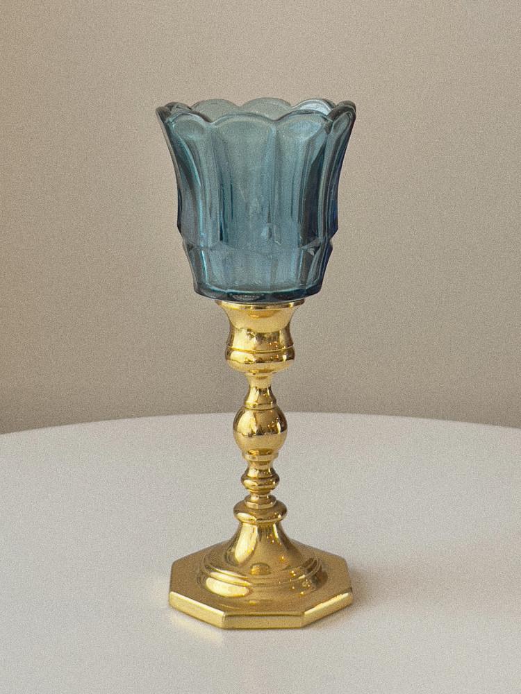 [중고]빈티지 블루 보티브 촛대