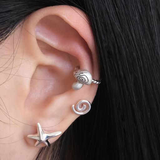 Planet mushroom earcuff
