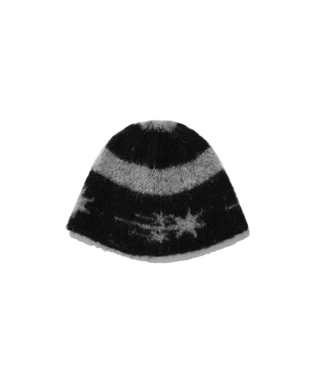 [11/29 예약발송] STRIPE 3STAR LOGO MOHAIR BEANIE[BLACK]