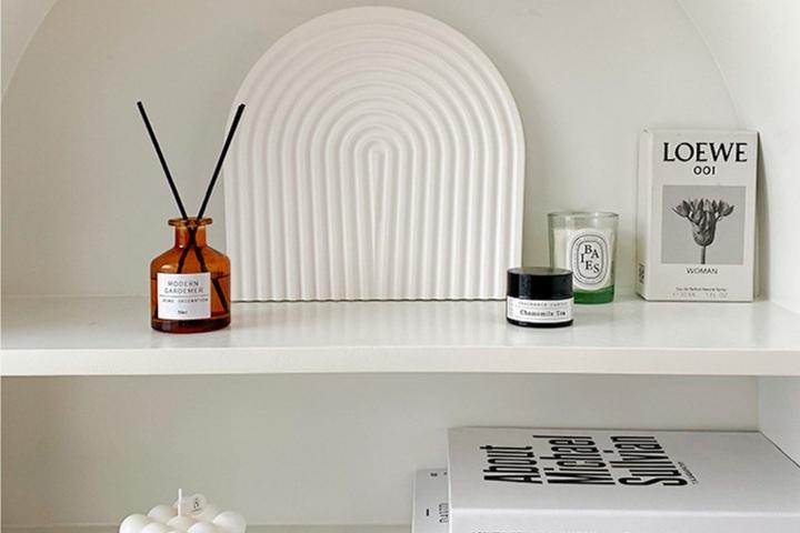 인테리어 오브제 소품 트레이 촬영소품 화이트 주름 플리츠 웨이브 악세사리 트레이