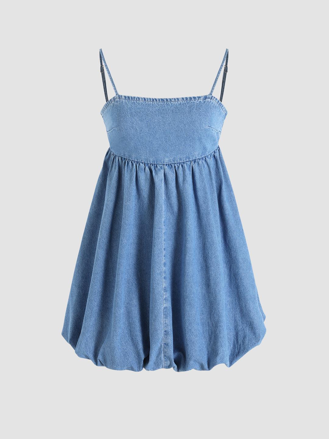 Denim Babydoll Mini Dress