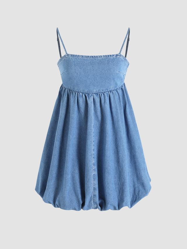 Denim Babydoll Mini Dress