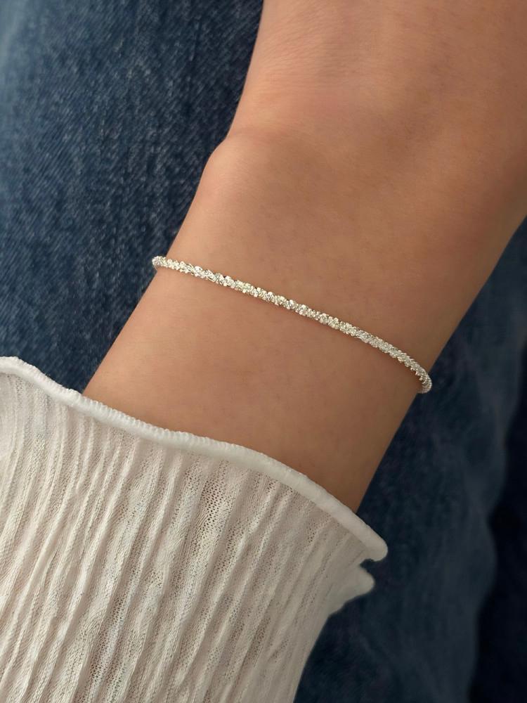 실버925 눈꽃 체인 팔찌 이태리 체인