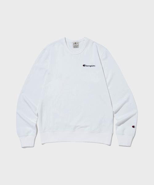 스몰 스크립트 로고 크루넥 스웨트셔츠 White