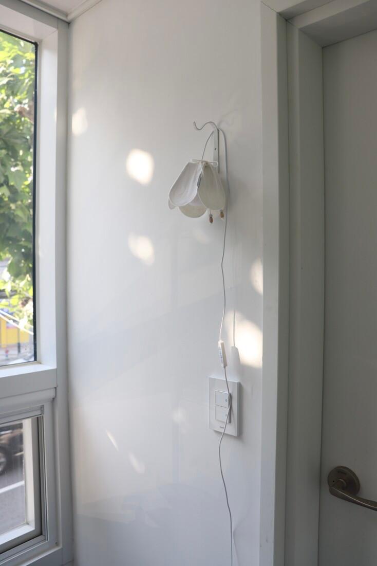 white flower patchwork hanging lamp